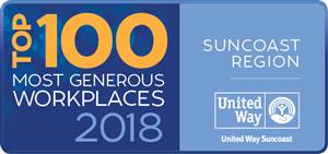 Graphic of the Top 100 Most Generous Workplaces 